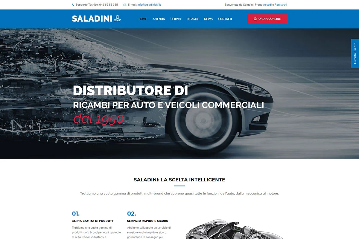 XPLAY Agenzia Web Saladini SKF Padova Vendita parti di ricambio per auto e veicoli industriali