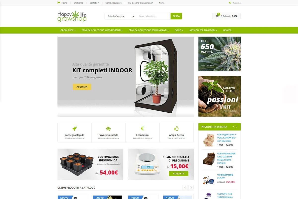 Xplay Agenzia Web Sito Happy Life Grow Shop E Commerce Lendinara Rovigo 1