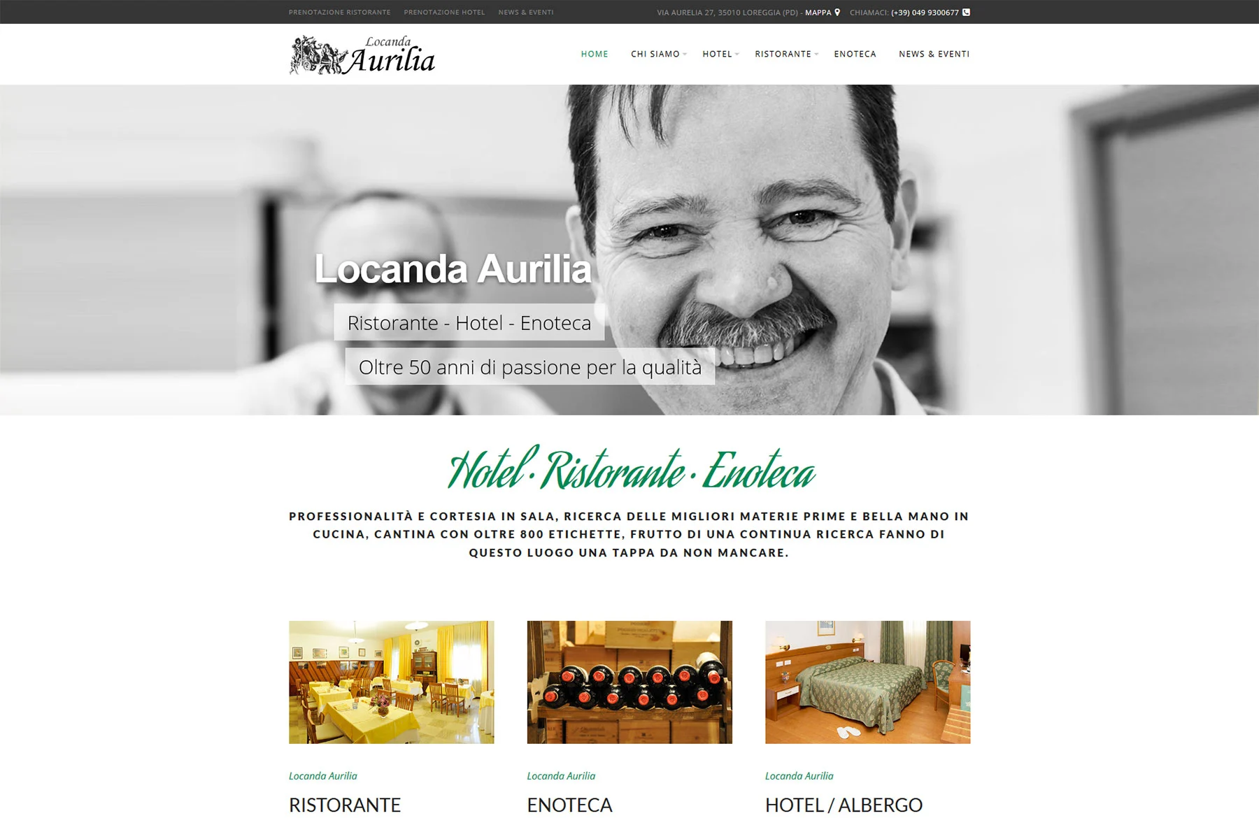 Xplay Agenzia Web Sito Hotel Albergo Ristorante Enoteca Aurilia Loreggia Padova 1